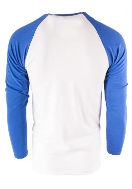 Biele pánske tričko s modrými rukávmi