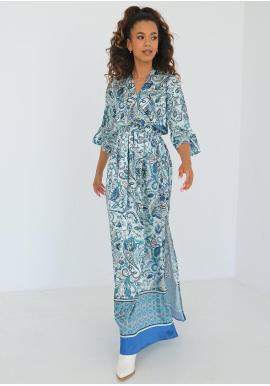 Vzorované maxi šaty MOSQUITO modrej farby vo výpredaji