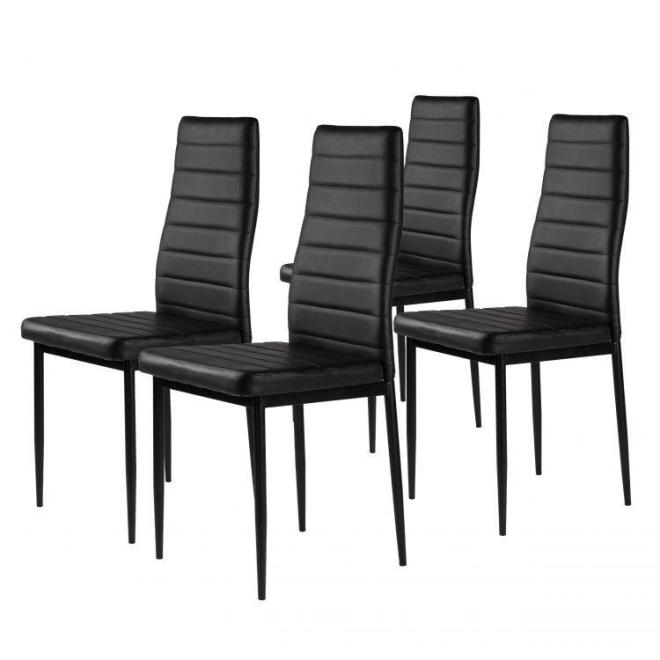 Sada 4 jedálenských stoličiek v čiernej farbe