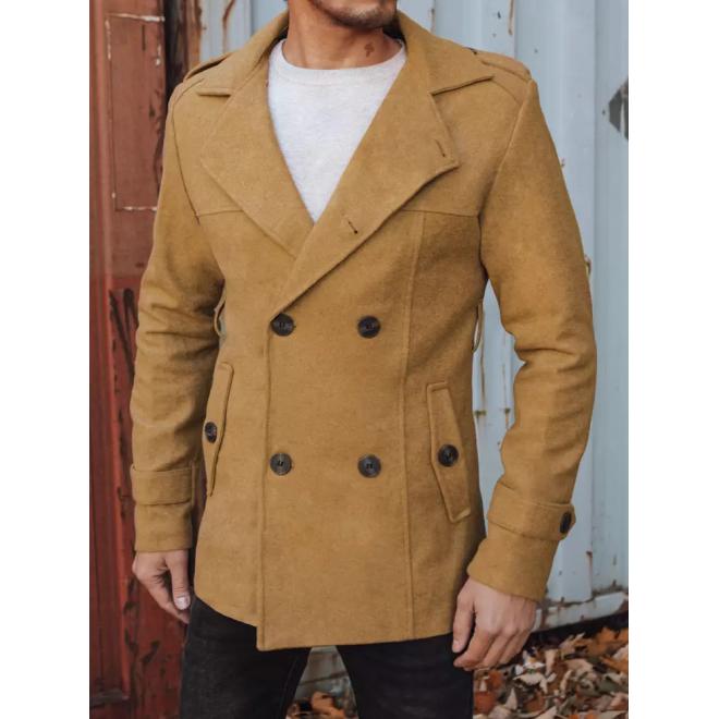 Dvojradový pánsky kabát v hnedej farbe