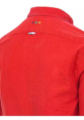 Pánska červená košeľa s dlhým rukávom