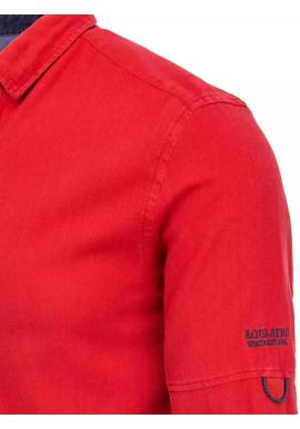 Pánska košeľa s dlhým rukávom v červenej farbe