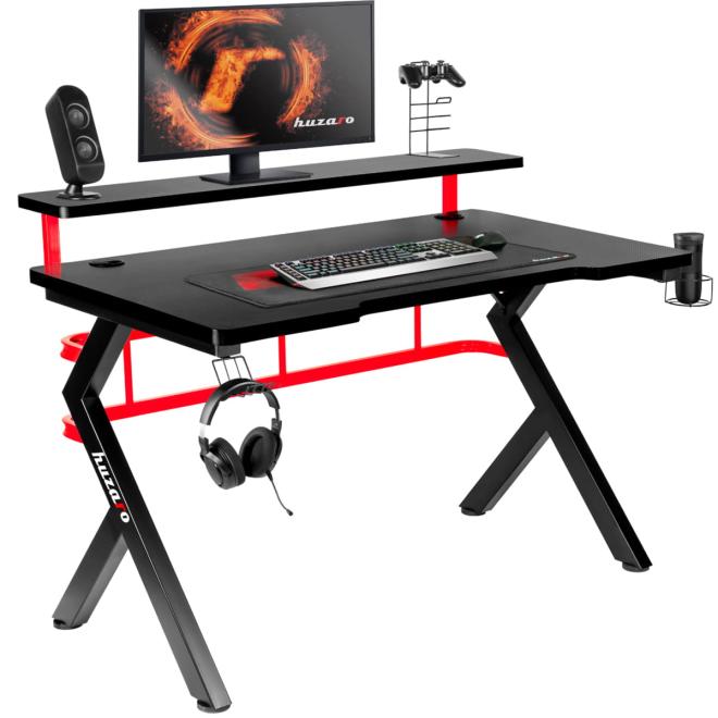 E-shop Čierno-červený herný stôl Huzaro HERO 5.0 RED