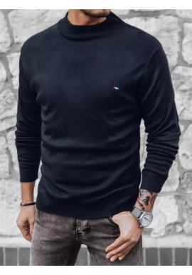 Tmavomodrý pánsky sveter s polrolákom