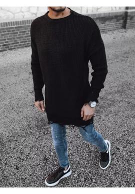 Pánsky dlhý sveter v čiernej farbe