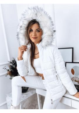 Prešívaná zimná bunda v bielej farbe