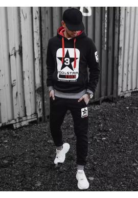 Čierna tepláková súprava s potlačou