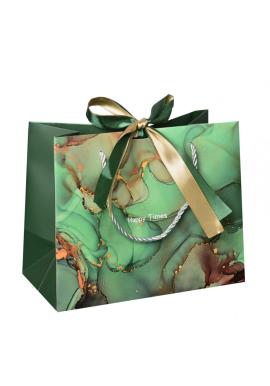 Zelená darčeková taška - 18x16x10 cm