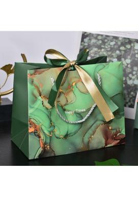 Darčeková taška v zelenej farbe - 25x20x12 cm