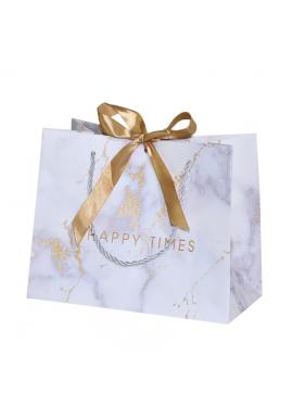 Sivá darčeková taška - 25x20x12 cm