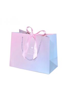 Ružová darčeková taška - 25x20x12 cm