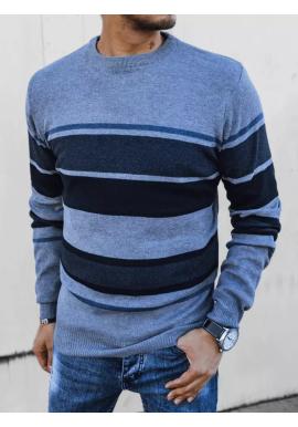 Pánsky pásikavý sveter v sivej farbe