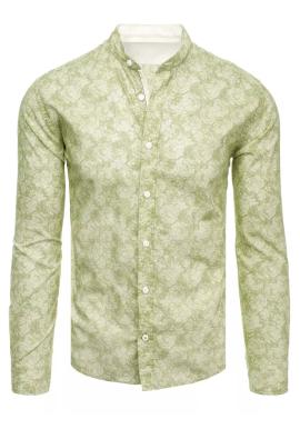 Pánska vzorovaná košeľa v zelenej farbe