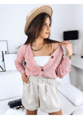 Ružový dámsky sveter so zapínaním
