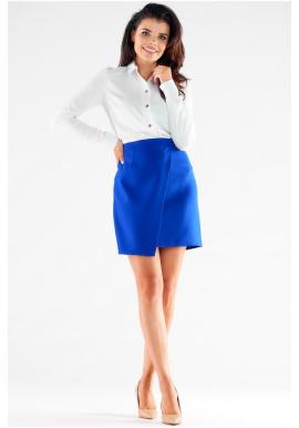 Modrá asymetrická mini sukňa