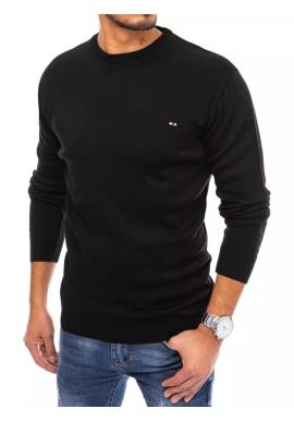 Jednofarebný pánsky sveter čiernej farby