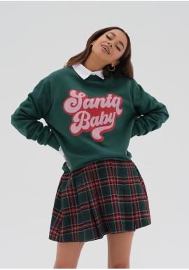 Zelená mikina MOSQUITO s vianočným motívom v akcii