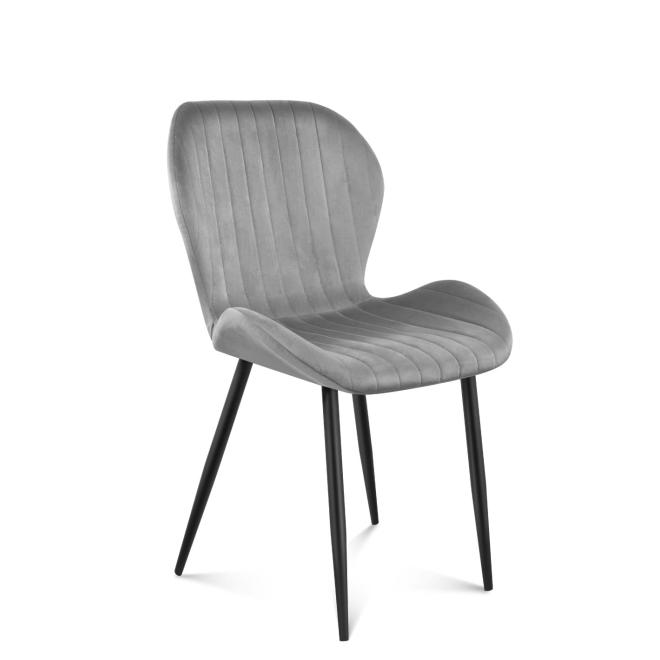 Velúrová stolička Mark Adler v sivej farbe