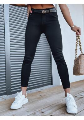 Priliehavé dámske džínsy čiernej farby