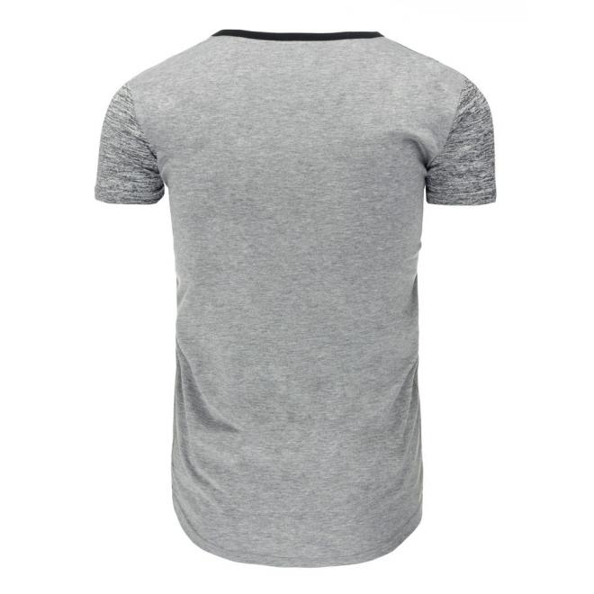 Sivé štýlové tričko s potlačou pre pánov