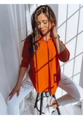 Oranžová dlhšia košeľa pre dámy