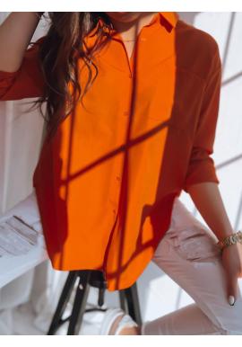 Oranžová dlhšia košeľa pre dámy