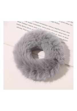 Sivá huňatá gumička XL