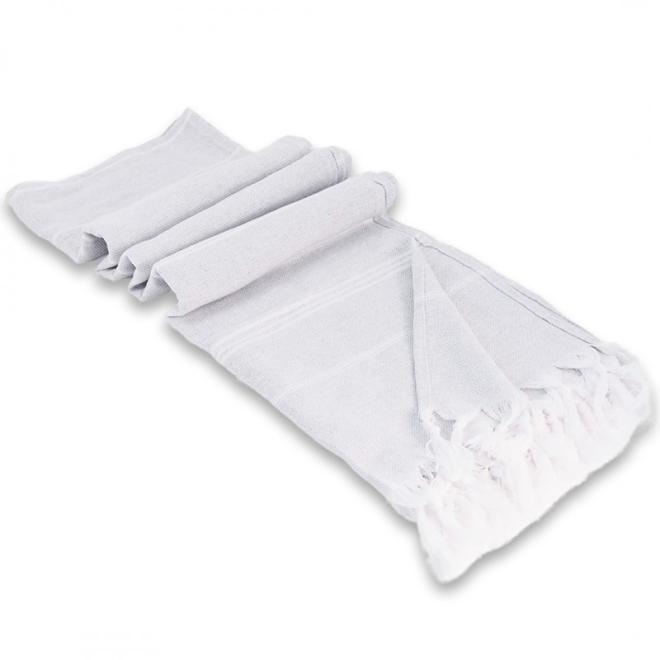 Bavlnený plážový ručník v sivej farbe - 100x180 cm