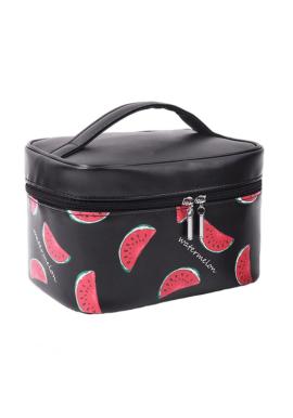 Čierny kozmetický kufrík s melónmi