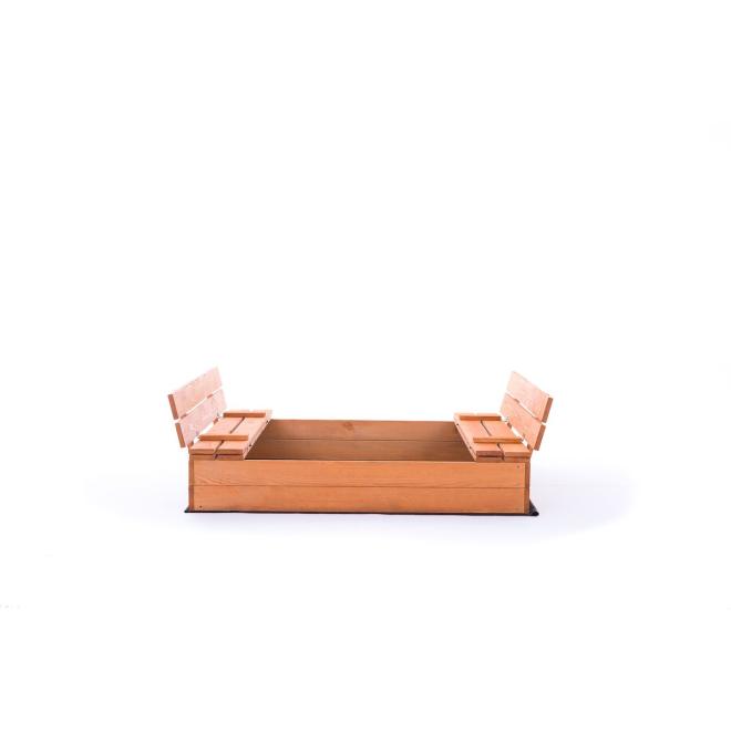 Detské uzatvárateľné pieskovisko s lavičkami - 120x120 cm