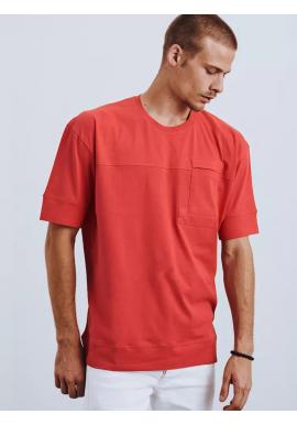 Dámske bavlnené tričko s vreckom na hrudi v červenej farbe