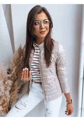 Béžová prešívaná dámska bunda v zľave