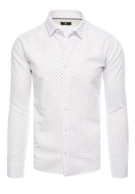 Vzorovaná pánska košeľa bielej farby