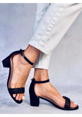 Dámske trblietavé sandále v čiernej farbe