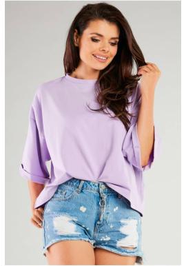 Dámske fialové tričko so širokými rukávmi