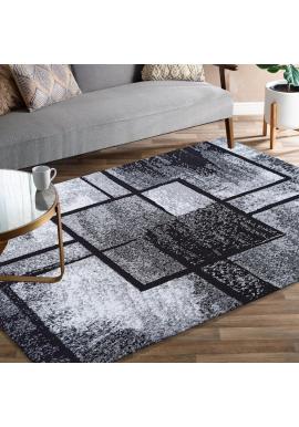 Čierno-sivý koberec s módnym vzorom