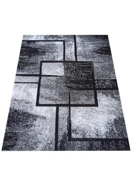 Čierno-sivý koberec s módnym vzorom