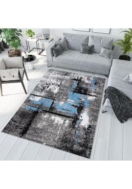 Moderný sivo-modrý koberec