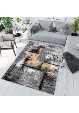 Moderný sivo-oranžový koberec