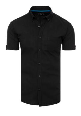 Čierna pánska košeľa s krátkym rukávom