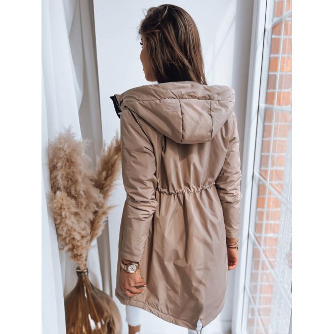 Dlhšia dámska bunda khaki farby