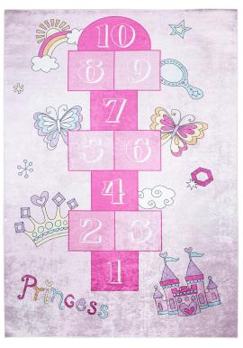 Detský ružový koberec s čislicami