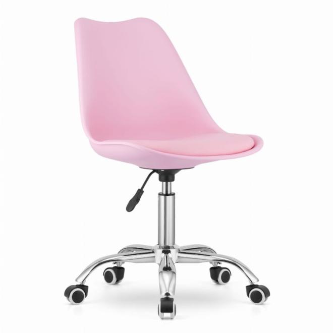 E-shop Otočná stolička v ružovej farbe