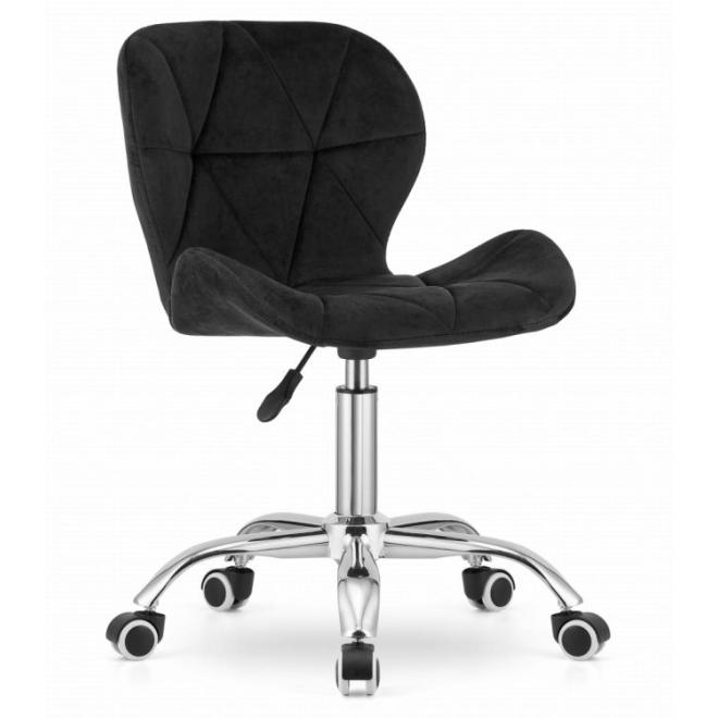 E-shop Kancelárska velúrová stolička v čiernej farbe