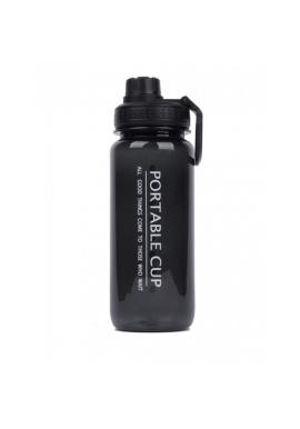 Čierna fitness fľaša na vodu - 600 ml