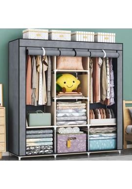 Textilná skriňa s policami na oblečenie a obuv