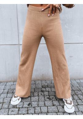 Dámske široké nohavice v hnedej farbe