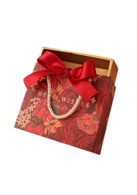 Darčeková kvetovaná taška/krabička - 14x12x6 cm