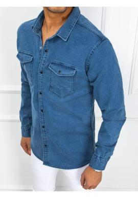 Džínsová pánska košeľa modrej farby