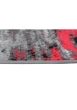 Moderný metrážny koberec v čierno-červenej farbe